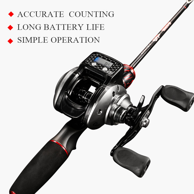 Fishing Reel with Digital Display 6.3:1 16+1BB Left/Right Hand Low Profile Line Counter Pesca High Quality