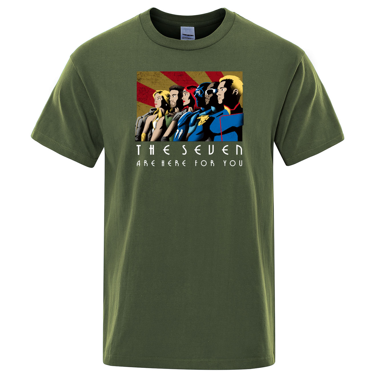 The Boys The Seven T-Shirt Funny Superhero Print T Shirt 2019 Summer High Quality Cotton Tops Casual Hip Hop Mens Tee Shirt