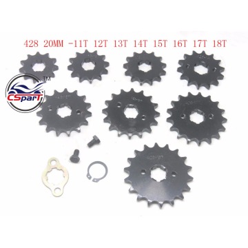 11T 12T 13T 14T 15T 16T 17T 18T 19T Tooth 428 ID 20MM Front Engine Sprocket For Motorcycle Dirt bike ATV Quad Buggy