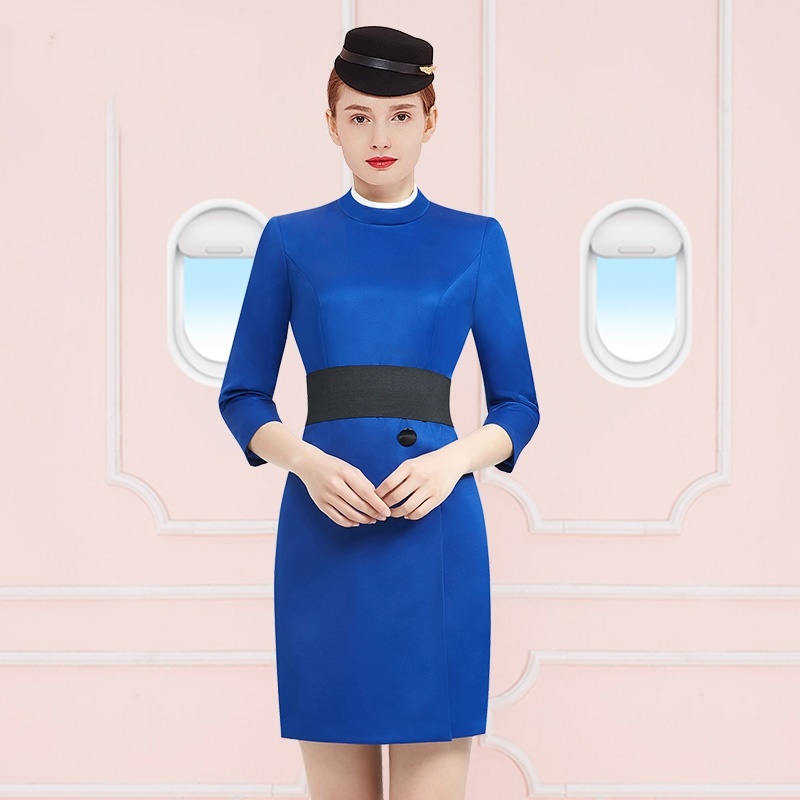 Uniform Flight Attendant Business Dress Work Wear Beautician Uniforms Dresses Airline Stewardess Flight Attendant Uniform DD2088