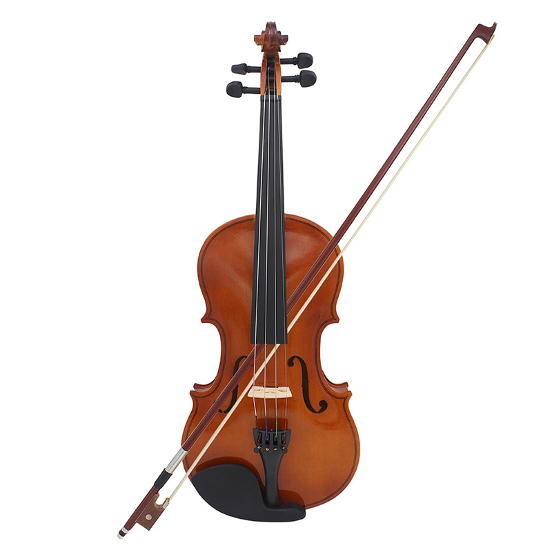 Violin Natural Acoustic Solid Wood Spruce Flame Maple Veneer Violin Fiddle with Case Rosin Bow Strings Shoulder Rest