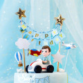 Resin Car Boy Bow Girl Cake Toppers for Baby Shower Birthday Party Decoration Airplane Star Baking Supplies Wedding Love Gifts