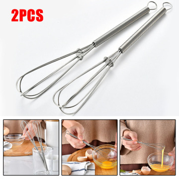 2PCS Mini Small Stainless Steel Balloon Wire Whisk Set Whip Mix Stir Beat Whisks 180*25mm Egg Tools Kitchen Gadget Egg beater