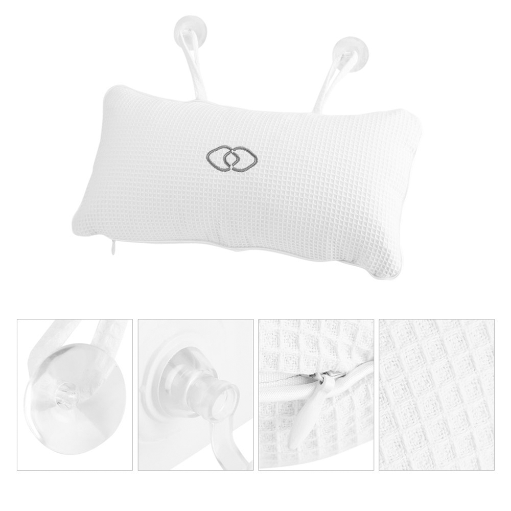 New Anti-slip Bathtub Pillow Spa Bath Bathtub Cushion Soft Headrest Suction Cup Bathtub Pillow Accessories