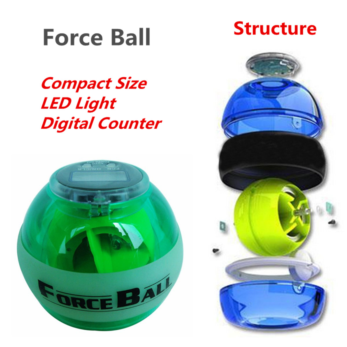 Multifunction Power Wrists Ball Hand Grip Exercise Wrist Gyroscope Counter Speed Meter LED Lighting Carpal Expander Equipment