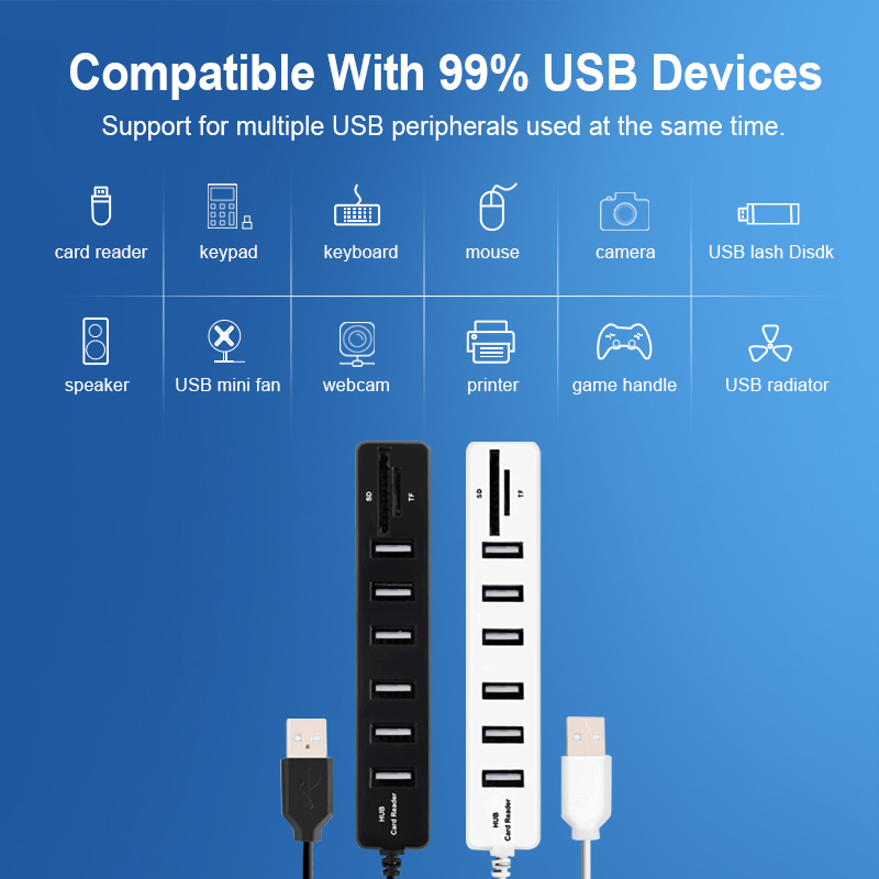 USB Hub 3.0 Multi USB 3.0 Hub USB Splitter High Speed 3 / 6 Ports Hab TF SD Card Reader All In One For PC Computer Accessories