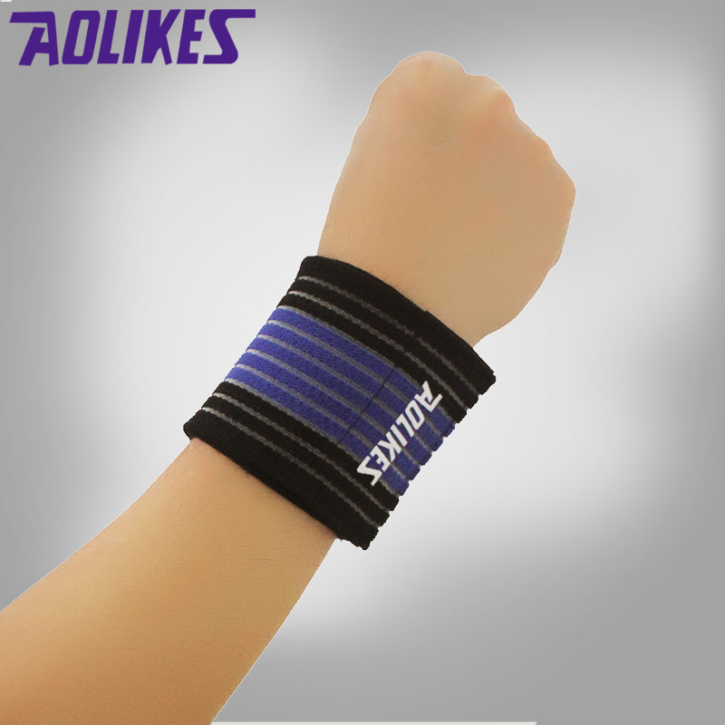 1pcs Sport Cotton Elastic Bandage Hand Sport Wristband Gym Support Wrist Brace Wrap Fitness Tennis polsini sweat band