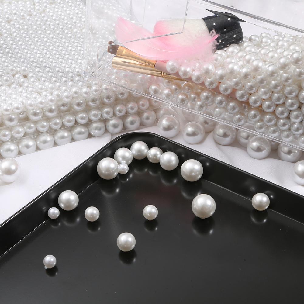 2/3/4/5/6/8/10/12/14/16/18 mm White Color No Hole ABS Imitation Pearl Beads Loose Beads For DIY Craft Scrapbook Decoration