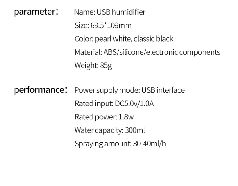 Humidifier 300ml Usb Mini Humidifier Desktop Mute Car Office Moisturizing Mute Nano Fine Mist Large Capacity Humidifier