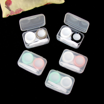 New Unisex Colorful Contact Lens Case Women Girl Portable Mini Eye Lens Storage Box Colored Eye Contact Lenses Case