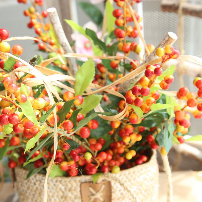 Artificial dried flowers small fresh Christmas berry fake flower arrangement home decoration wedding DIY artificiales