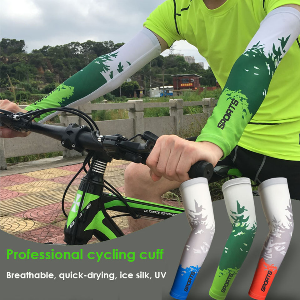 1 Pair Bike Cycling Arm Sleeves Sun UV Protection Bicycle Armwarmers for Outdoor Games Sports Cycling Hiking