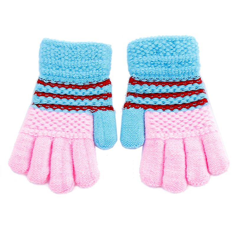 1 pairs For 7-12 years old children Winter Boys Girls Knitted Gloves Warm Mittens Gloves for Children Toddler Kids