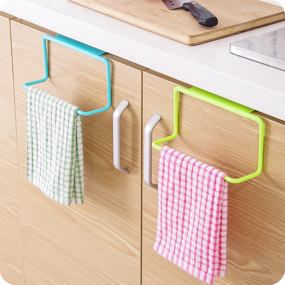 Kitchen Towel 1 PC Rack Hanging Holder Cupboard Cabinet Door Back Hanger Towel Sponge Holder Storage Rack for Bathroom