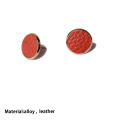 Cpop Vintage New Circle Leather Stud Earrings Solid Color Leather Jewelry Women Accessories Gift for Friend Hot Sale Wholesale