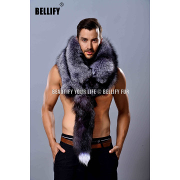 Fashion Winter men Winter Real Fur shawls and scarves Luxury Genuine fox fur scaves for Men warm thermal Wedding Scarves
