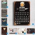Hot Vintage Calendar Metal Tin Sign Pub Casino Home Bar Decoration Plate Billboard Painting Cold Beer Wine Wall Art Poster