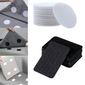 10Pairs DIY Strong Self Adhesive Hook Loop Fastener Tape Round/Square Nylon Sticker Velcro Adhesive Fastener Hook Loop with Glue