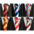 8cm Classic Black Blue White Orange Striped Ties For Men Jacquard Woven 100% Silk Tie Business Wedding Party Men's Tie Necktie