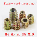 10-50PCS M4 M5 M6 M8 M10 Zinc Alloy Thread For Wood Insert Nut Flanged Hex Drive Head Furniture Nuts