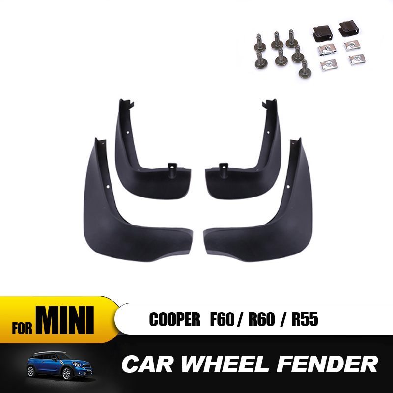4pcs/set Car Fender Protective Guard Mud Flap Mudguards For Mini Cooper One S Countryman Clubman R55 R60 F60 auto Accessories