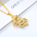 Jewelry 2020 CZ Dragon Pendant Necklaces for Women Men Gold Color Jewellery Cubic Zirconia Mascot Ornaments Lucky Symbol Gifts