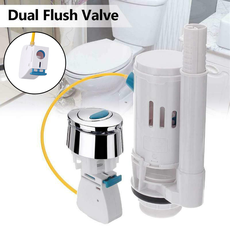 Water Tank Dual Flush Fill Drain Valves Flush Push Button Water Tank Part for Universal Seats Toilet LB88