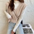 Women's Vest Sweater waistcoat Korean Elegant Student V-neck Pullover Casual Knitting Outerwear Vest Autumn Sweater Vest