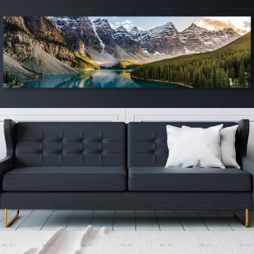 Wall Pictures for Living Room Landscape Canvas Print Seascape Painting Unframed Prints Lake and Mountain Peak Art Poster