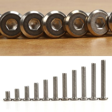 M6 M8 304 Stainless Steel Hexagon Socket Flat Head Bolts Full Thread Hex Socket Cap Furniture Screws