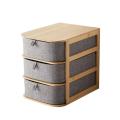 Office Waterproof Storage Drawers Home Storages Multi-layer Drawer Type Bamboo Wood Desktop Storage Box #4W