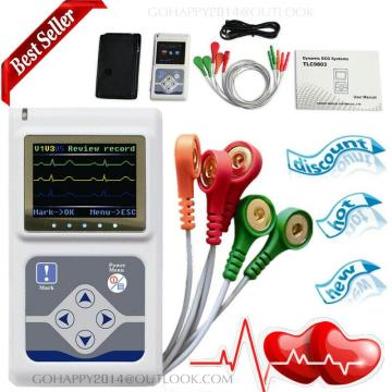 TLC9803 New 3Channel 24H ECG/EKG Holter System Analyzer Recorder Monitor