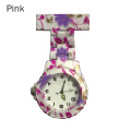 Colorful Silicone Round Dial Quartz Pocket Nurse Watch Quartz Brooch Doctor Nurse Hanging Watches LXH