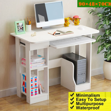 Computer Desk, Home Office Desk, Computer Workstation, Study Writing Desk with Storage Drawer and Pull-Out Keyboard Tray