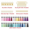 360Pcs Dog Buckle Key Chain Key Ring Set DIY Hoisting Making Tassel Jewelry Accessories Mixed Color Claw Nail Split Ring