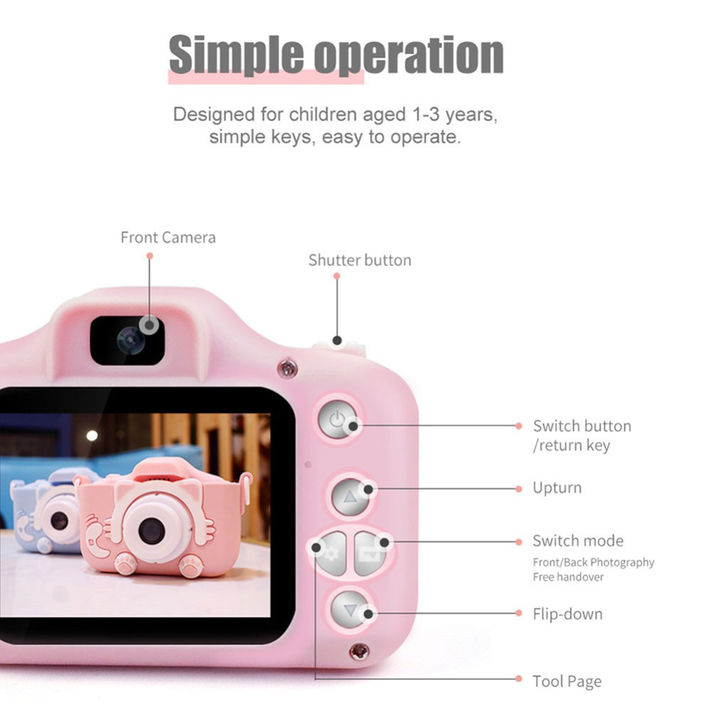 Cute X5s 2.0 Inch Screen Hd 1080p 20mp 2000w Pixel Digital Camera Toddler Boy Toys Kid Camera Mini Digital Camera