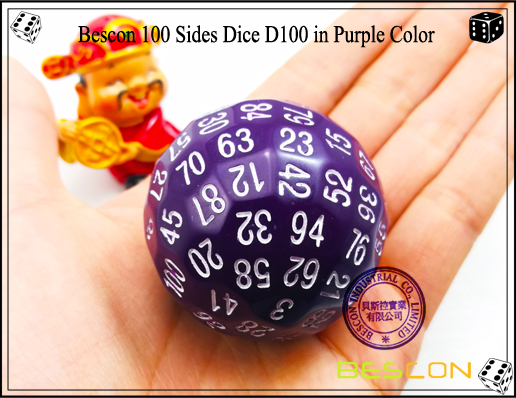 Bescon 100 Sides Dice D100 in Purple Color-2