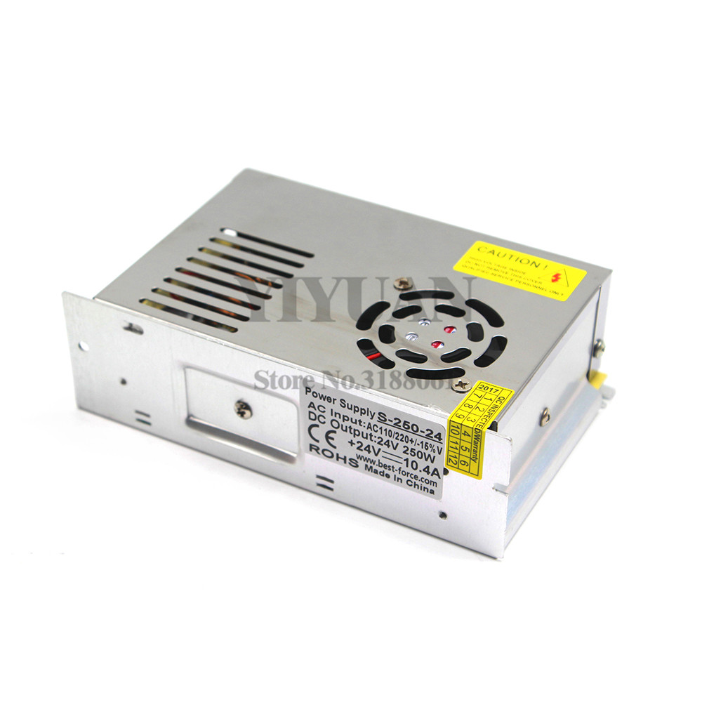 250W 10.4A 24V Switching Power Supply 110V 220V Transformer AC DC24V SMPS for LED Strip Light Module Display 3D Printer CNC CCTV