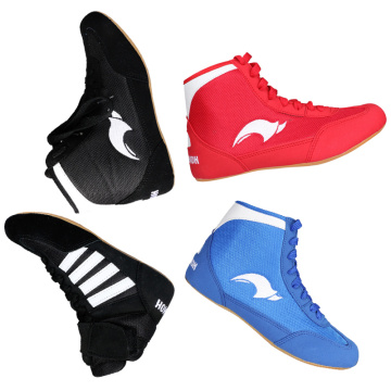 GINGPAI Wrestling Shoes Professional Boxing Shoes Men's Training Shoes Tendon Bottom Artificial Leather Sports Shoes Breathable