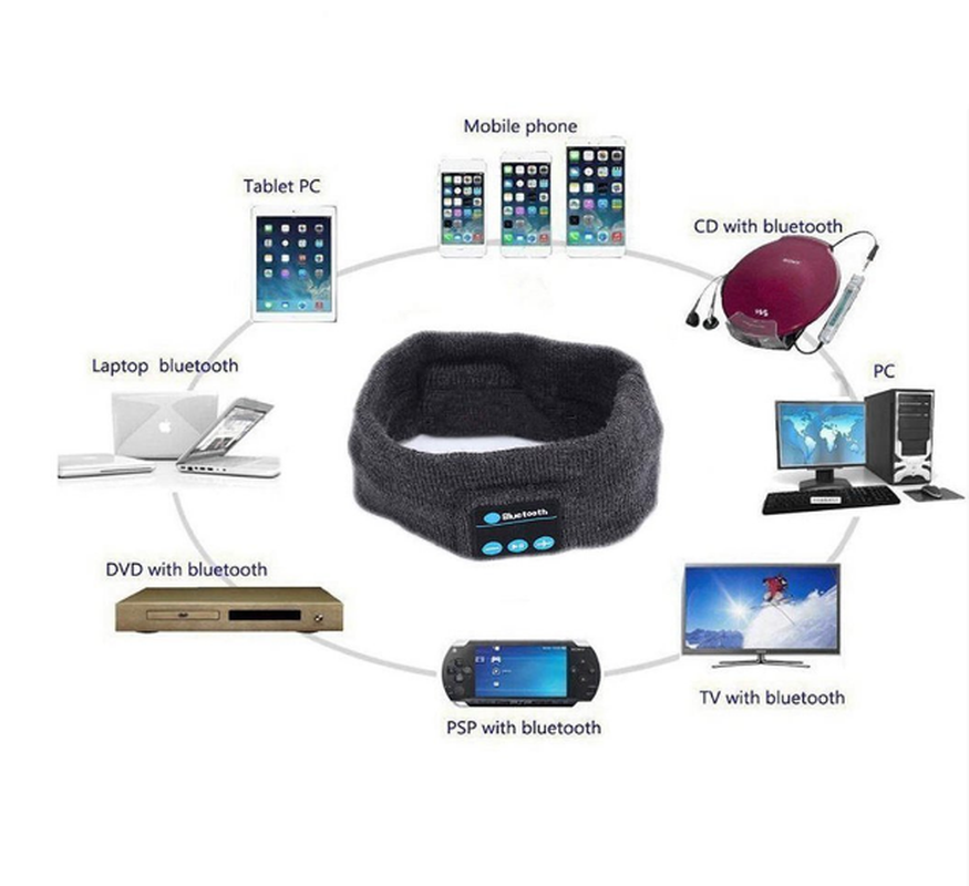 Winter Knitting Music Headband Headset W/ Mic Wireless Bluetooth Earphone Headphone for Running Yoga Gym Sleep Sports Earpiece