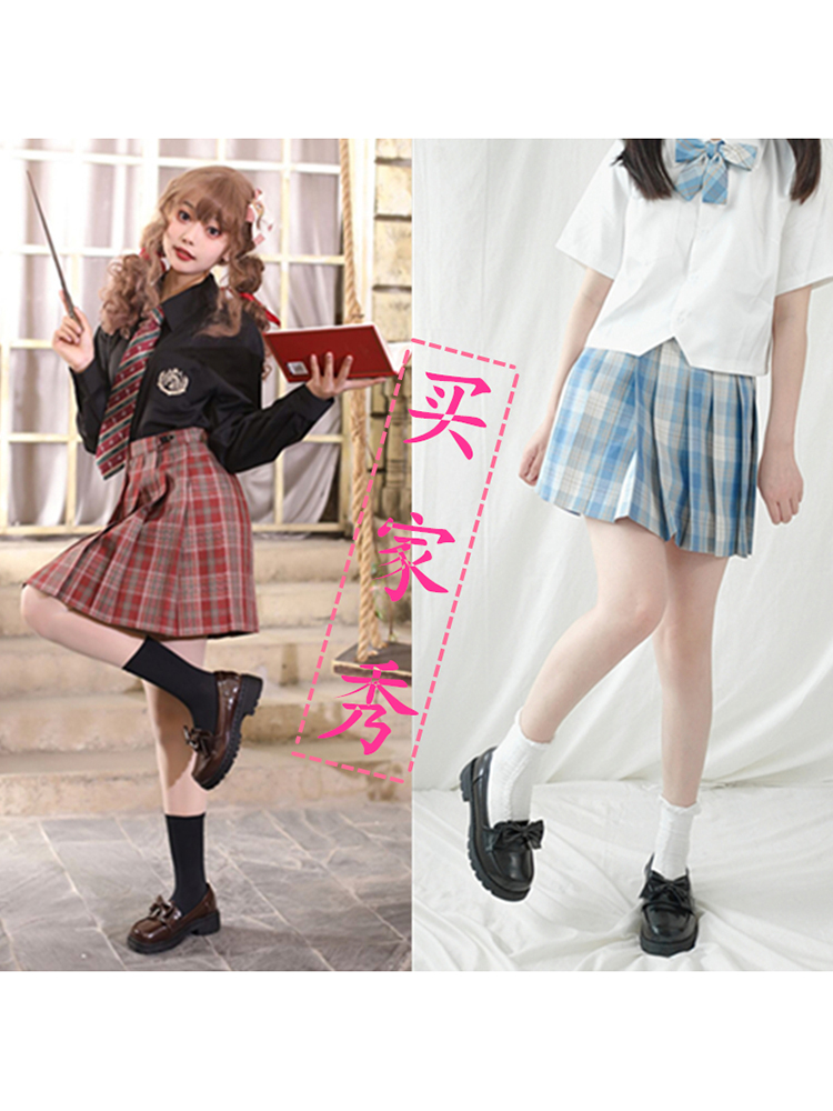 jk uniform shoes feminine student bowknot cosplay sweet girls female kawaii tea party japanese cute anime lolita shoes mid heel