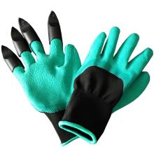 Garden Gloves 4 ABS Plastic Garden Rubber Gloves With Claws Quick Easy to Dig and Plant For Digging Planting 1 Pair