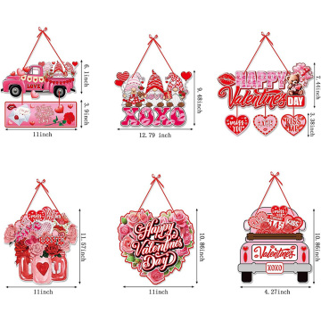 Valentine`s Day Wooden Door Hanger Set