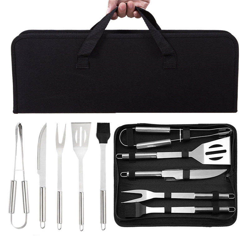 BBQ Grill Tool Set Stainless Steel Barbecue Grilling Tools Outdoor Camping Cooking Tools Set BBQ Grill Accessories Kit with Bag