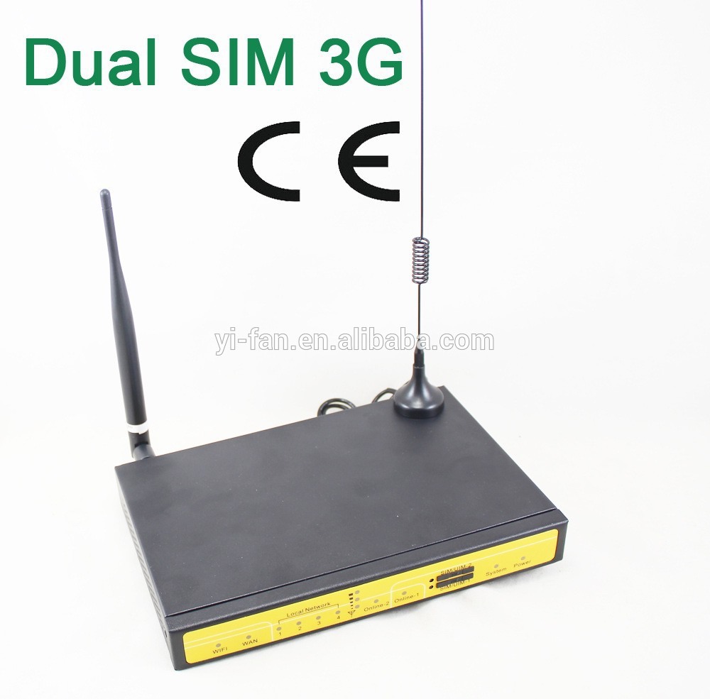 support VPN F3446 3G dual sim wifi router with external antenna