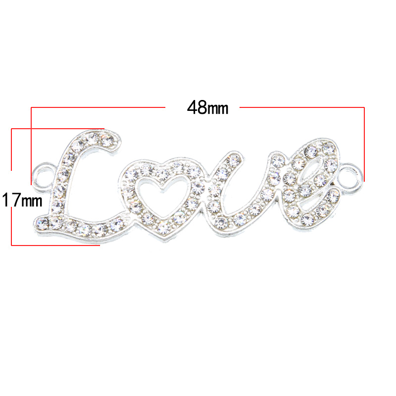 Wholesale 6 women's bracelet earrings DIY production found supplies letters LOVE connector charm jewelry accessories