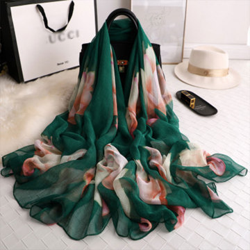 Brand 2019 summer silk scarf for women shawls and wraps fashion large size soft pashmina beach stoles foulard echarpe hijabs