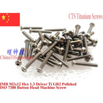 ISO 7380 Titanium screw M2x12 M2x16 M2x18 M2x20 Button Head Hex 1.3 Driver Ti GR2 Polished 25 pcs