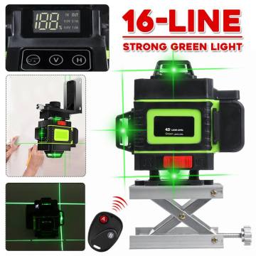 ZEAST Rotary Laser Level 360° 16 Lines 4D Green Beam Cross Line Laser leveler Self-Leveling Horizontal Vertical Indoor Outdoor