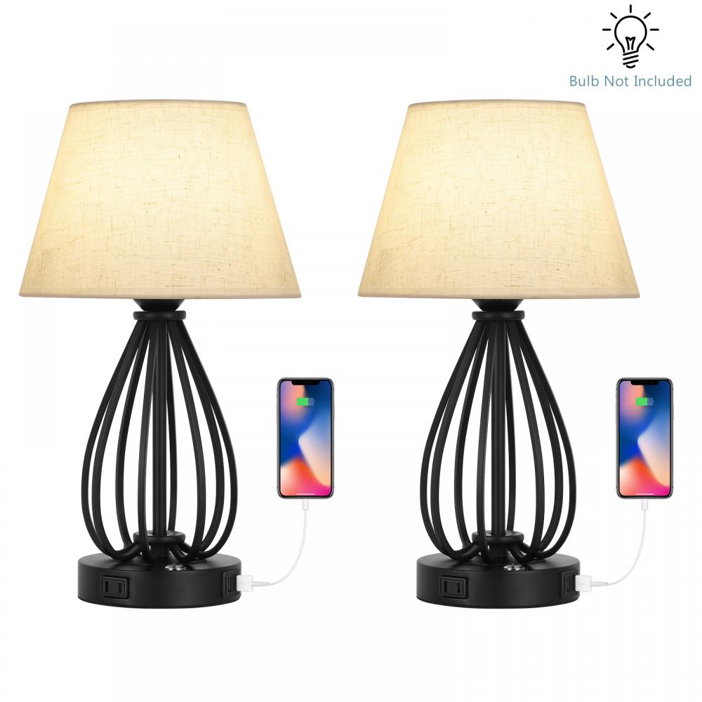 3-Way Dimmable Modern Bedside Nightstand Lamps
